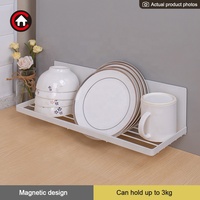 Étagère de rangement magnétique multifonctionnelle, double revêtement antirouille, organisateur de cuisine mural