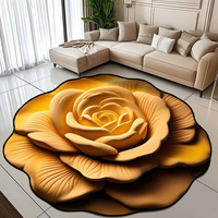 Tapis de sol en diatomite florale créative 3D de style moderne, tapis antidérapant à séchage rapide pour salon, canapé, table basse