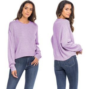 Pull ras du cou à manches longues pour femme FOXA, poids moyen, confortable, anti-boulochage, coupe décontractée pour l'automne - Product Image 4