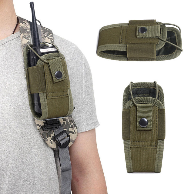 Portable Tactical Molle Nylon Lightweight Anti-tear Radio Walkie Talkie Pouch Bag for Outdoor Camping Hiking