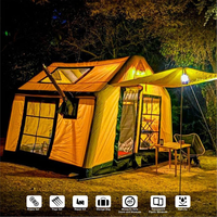Tente gonflable de camping portable coupe-vent avec cheminée intégrée, imperméable, double paroi, directement de l'usine