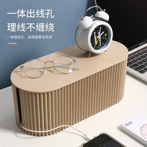Office Organizer Cable Manager Rectangle Standing Type With Lid Stackable Solid Color For Desk Power Cord Data Cable Management - Product Image 3