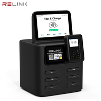 Nouvelle Station de Recharge Partagée Relink 2026 à 6 Emplacements, Distributeur Automatique de Powerbanks à Charge Rapide 40W avec Paiement NFC pour Restaurants et Cafés