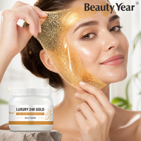 Masque en poudre de gelée d'or 24 carats de luxe à marque privée, OEM personnalisé, masque hydrogel anti-âge peel-off pour spa, salon et soins de la peau