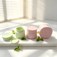 Pot cosmétique rond en PP mat à large ouverture avec couvercle à vis, rose, vert menthe, nouveau style, pour crème hydratante, couleur personnalisée, OEM ODM, vente en gros