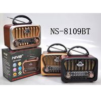 Prix de gros 2025 NS-8109Bt NNS 8189 Portable Vintage Antique Bois Radio domestique sans fil avec prise en charge de la carte USB SD TF