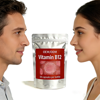 Capsules de vitamine B12 en comprimés durs, marque privée, 60 capsules par flacon, favorisent des niveaux d'énergie sains et la production de globules rouges