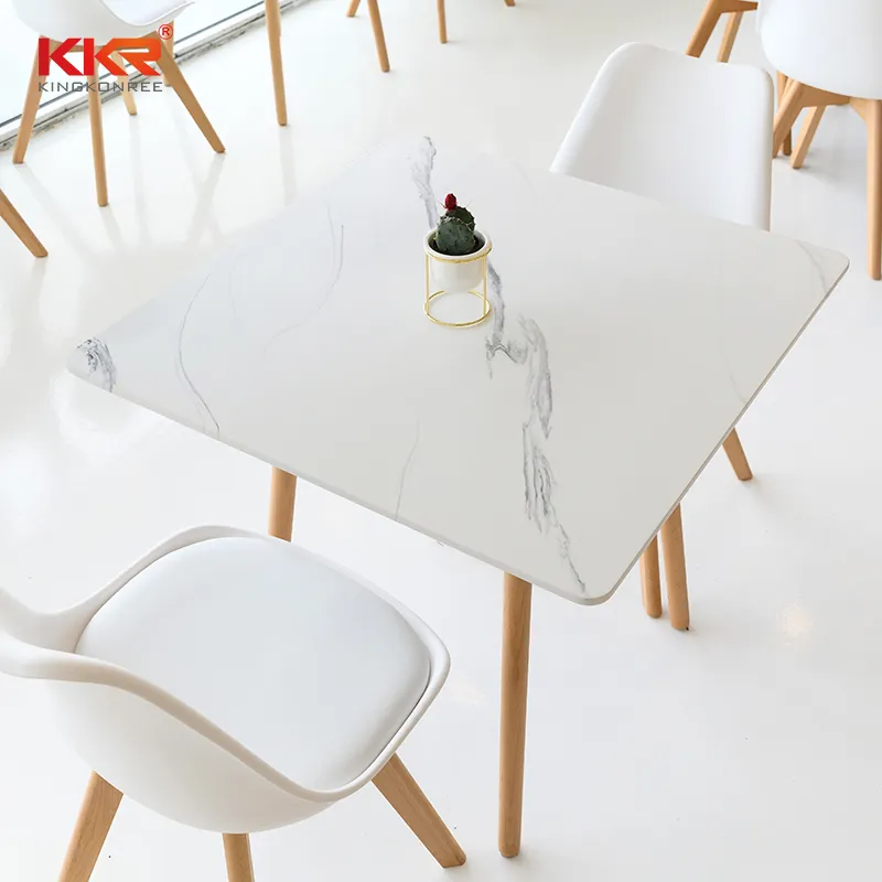 Kahve Oval yuvarlak kare şekli masa üstleri ile altın dekoratif masa üstleri