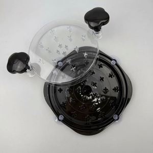 Round Chicken Bowl Twist Tool <b>Grinder</b> with Durable <b>Plastic</b> Non-Skid Base Mat and Transparent Lid Easily Cleaned - Product Image 1