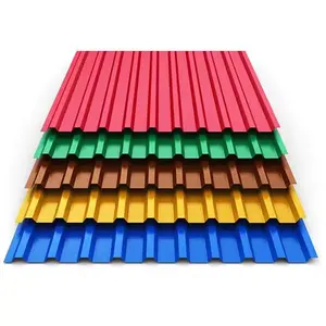 PPGI Coated Roofing Metal Tile Panel Material Color Coated Zinc Corrugated Prepainted Galvanized Steel Roofing Sheets