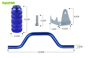 Repose-pieds mentaux SWICOO avec support, repose-pieds en tube courbé pour moto, VTT, cyclomoteur, moto tout-terrain, moto de poche - Product Image 5