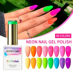48 renk Set Neon renk Uv jel tırnak  cilalama seti özelleştirilmiş şişe ambalajı tırnak ürünleri Salon oje jel lehçe