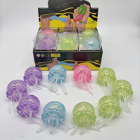 Juguete de Peluche de Medusa con Purpurina, Bola Elástica Transparente, Juguete de Animal Marino Adorable, Juguete Sensorial Antiestrés para Jugar con la Mano