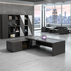 Escritorio de oficina moderno estándar de negocios en forma de L para gerente CEO o Secretaria para estudio en el hogar o uso en la oficina - Product Image 3