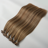 Extensions capillaires en kératine à pointe plate, double épaisseur, invisibles, micro-nano, à pointe K, en cheveux humains bruts 100 % alignés sur les cuticules, vente en gros d'usine