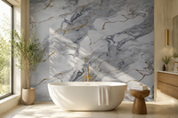 Lámina de PVC con Efecto Mármol para Baño, 1220x2440x3mm, Impermeable, Alto Brillo, Anti-Rayones, Panel de Pared, Fácil Instalación, Interior, OEM