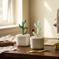 Cactus en verre de style Murano fait à la main, figurine miniature de cactus artificiel pour la décoration de table à la maison, cadeau