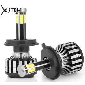 Xitem farol automotivo de led, farol de led com 6 lados, h1, h3, h4, h7, h11, 6000k, canbus, 10.000lm