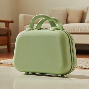 Boîte de rangement cosmétique rose 29x15x22cm, organisateur de maquillage portable à fermeture éclair avec poignée souple, couleur unie pour voyage - Product Image 5