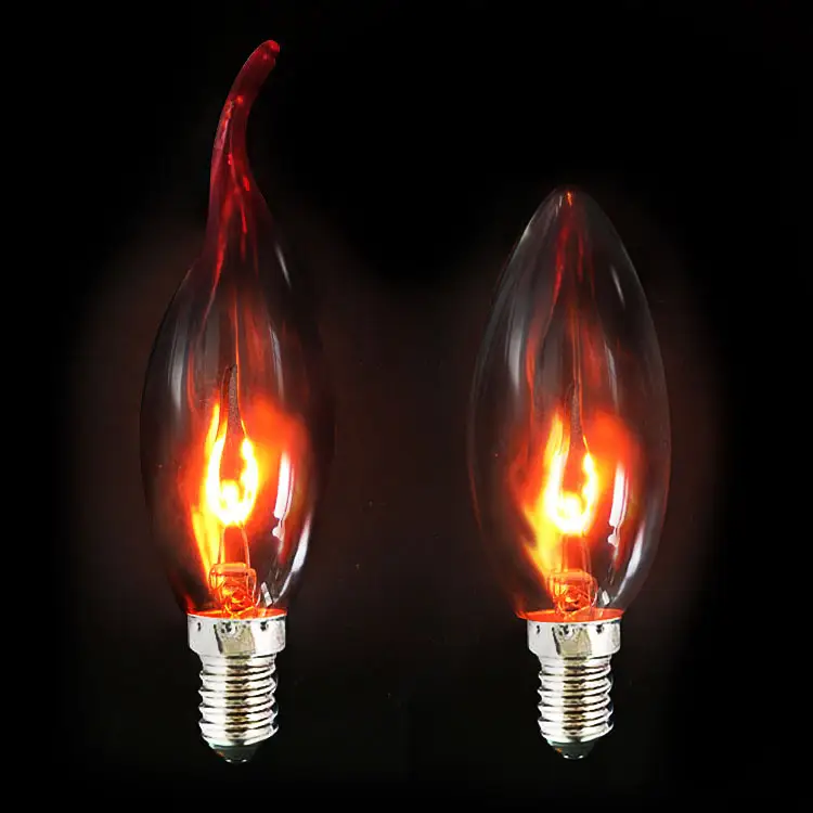 5-10Pcs Edison Lamp E14 E27 3W C35 C35L 220V Flame Fire Verlichting Vintage Flikkerende Effect tungsten Novel Kaars Tip Lamp Orang