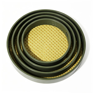 Olive Green Round Storage Trays <b>Bamboo</b> Material Nordic Style <b>Table</b> Organization K4502 - Product Image 1