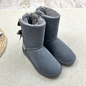 Botas de Neve Femininas de Inverno 3280 Cano Médio com Strass Brilhante e Laço, Cabedal em Couro Bovino, Sola Quente em EVA, Leves - Product Image 5