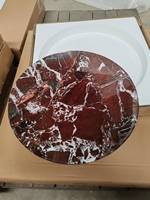 Table basse de luxe italienne Rosso Levanto en marbre rouge naturel Lifepursue