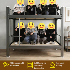 Lit superposé en métal pour dortoir, lit superposé pour étudiants et personnel d'hôtel, avec armoire de rangement, structure détachable, gain de place - Product Image 2