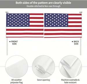 Banderas Rectangulares Personalizadas de Poliéster de Doble Cara para Automóvil, con su Propia Imagen/Logotipo/Texto, Mini Bandera Americana para Exteriores - Product Image 4