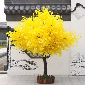 Árbol de <span class=keywords><strong>Ginkgo</strong></span> Artificial de Seda, Árbol de los Deseos, Decoración para Jardín Exterior, Hotel, Escenario, Boda, Decoración de Plantas Verdes - Product Image 3