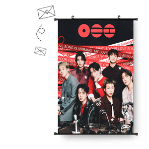 Poster in Tessuto con Foto dei Bangtan Boys 2026, JUNGKOOK, JIMIN, <span class=keywords><strong>Taehyung</strong></span>, JK, V, RM, JIN, J-hope, Decorazioni da Appendere - Product Image 1