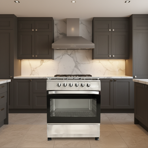 Cuisinière à <span class=keywords><strong>gaz</strong></span> traditionnelle 5 brûleurs en acier inoxydable avec four et grill, efficacité énergétique B, pour usage domestique et extérieur, autoportante - Product Image 3