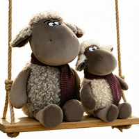 CHIQUE En gros Mignon Jouet en peluche mouton bouclé en laine, avec logo personnalisé, doux et moelleux, en coton PP, animal en peluche agneau, anti-stress, pour anniversaire