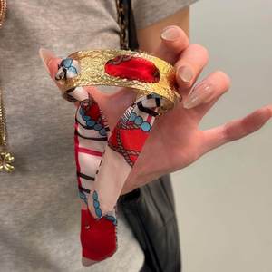 <span class=keywords><strong>Brazalete</strong></span> de Metal y Tela de Estilo Étnico Bohemio, Joyería para Cubrir Cicatrices en la Muñeca, Protector de Muñeca <span class=keywords><strong>con</strong></span> Borde Ancho - Product Image 2