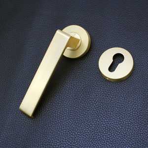 Sécurité à domicile brossé doré solide poignée levier serrure sécurité clé entrée magnétique silencieux mortaise serrure de porte - Product Image 4