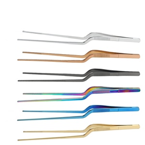 Venta caliente cocina de acero inoxidable pinzas de cocina profesional Chef chapado pinzas Offset hornear Bar China fábrica Metal - Product Image 5