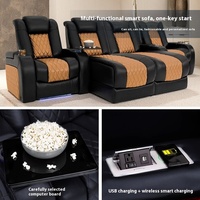 Fauteuil de cinéma multifonctionnel moderne de première classe à double usage, canapé-lit en cuir véritable pour salon et home cinéma