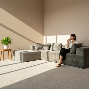 Set Divano Componibile Moderno a L - Divano Leggero e Confortevole a Compressione Senza Sottovuoto per Soggiorno - Arredamento Modulare - Product Image 3