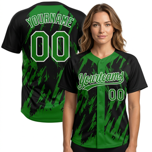Custom Team Baseball Jersey Digital Printed Polyester Quick Dry Fitted Sports <b>Shirt</b> <b>Henley</b> Neck with Name and Number - Product Image 1