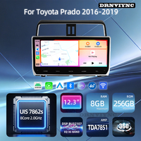Autoradio Android 12,3 pouces avec GPS, CarPlay, DSP et amplificateur pour Land Cruiser Prado 2016-2019, USB et TV, garantie 1 an