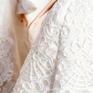 Robe <span class=keywords><strong>de</strong></span> mariée blanche pour <span class=keywords><strong>poupée</strong></span> Supermodel FR, tenue <span class=keywords><strong>de</strong></span> mariée <span class=keywords><strong>de</strong></span> luxe complète avec <span class=keywords><strong>accessoires</strong></span>, style nuptial pour filles, robe <span class=keywords><strong>de</strong></span> bal 32 cm - Product Image 5