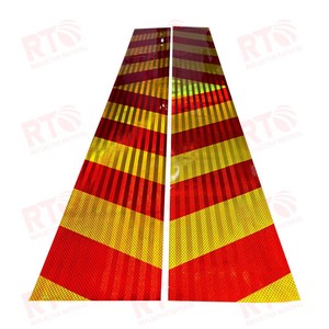 Zimbabue 20CM * 1,7 M Plus Material vinilo camión advertencia de seguridad tablero de marcado trasero signo Chevron Placa de marcado reflectante de aluminio - Product Image 3