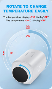 Vanne <span class=keywords><strong>thermostatique</strong></span> intelligente Tuya pour radiateur, connectée Wi-Fi, compatible <span class=keywords><strong>Alexa</strong></span>, Google Home et Alice - Product Image 4