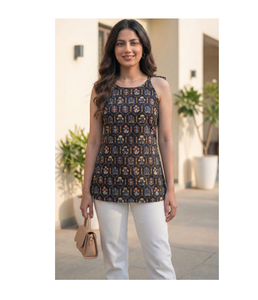 Women Cotton <b>Kurti</b> with Ethnic Motifs Printed Stylish Summer Ethnic Top Comfortable Daily Wear Traditional Tunic Wholesale - Product Image 1