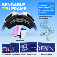 Masque de ski ajustable et tendance, protection UV400, verres anti-buée, sangle de nez confortable, ajustement flexible, confort personnalisé
