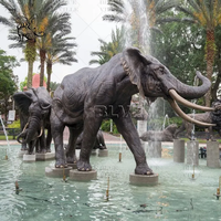 BLVE décoration extérieure grande taille coulée en laiton métal Animal modèle Bronze éléphant Statue Sculpture