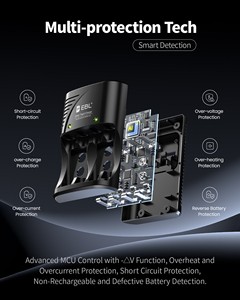 Chargeurs portables EBL pliables avec piles, recharge murale, intelligentes, multifonctions, rapides, USB, AA, AAA, 9V, NIMH, NICD - Product Image 5
