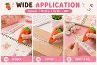 Mini-couteau utilitaire mignon en forme de carotte, coupe-papier rétractable portable pour l'école, le bureau, la maison, l'artisanat et l'ouverture d'emballages