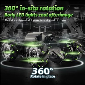 Voiture RC transformable avec contrôle gestuel et <span class=keywords><strong>télécommande</strong></span>, véhicule de drift et de cascades à rotation 360°, lumières LED et morphing automatique, câble USB, portée 30M - Product Image 3