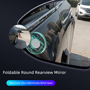 1 pièce Rétroviseur extérieur pliable <span class=keywords><strong>Petit</strong></span> miroir rond en verre pour angle mort - Product Image 5